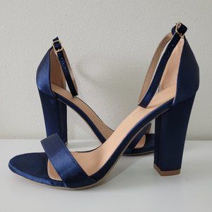 Moda Chics Blue Chunky Block Heels Size 8.5